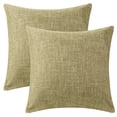 thumbnail image 1 of Unique Bargains Solid Indoor Outdoor Linen Decorative Throw Pillow Cover (2 Count) Khaki 18" x 18", 1 of 6