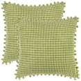 thumbnail image 1 of Unique Bargains Solid Neutral Square Throw Boho Decorative Pillow Covers Set of 2 for Home Green 18" x 18", 1 of 6