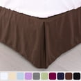 thumbnail image 1 of Unique Bargains Solid Pleated Ruffle Bed Skirt 14" Drop Pale Brown King, 1 of 8
