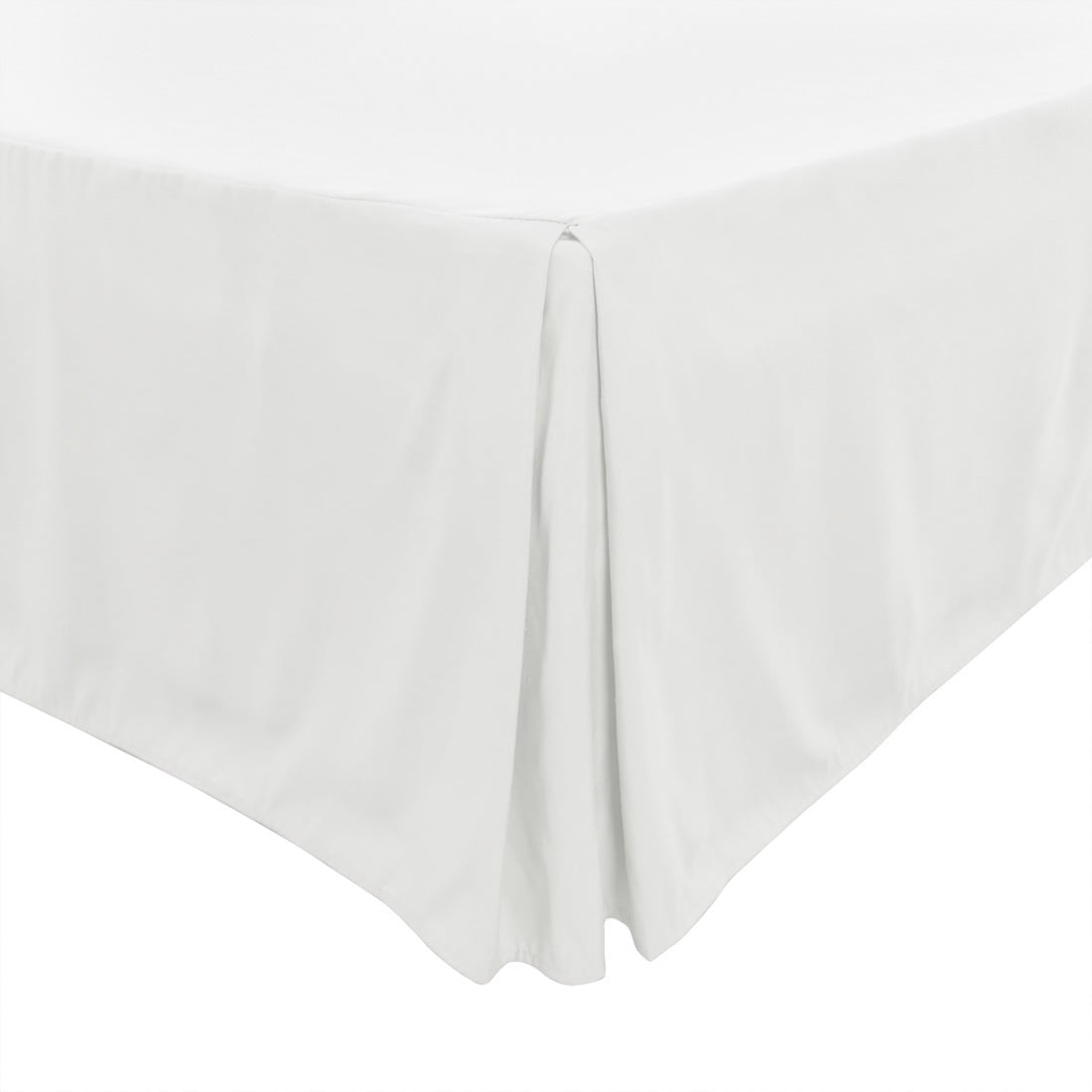 White Queen Size Pleated Polyester Bed Skirt with Waffle Weave