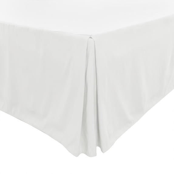 Unique Bargains Solid Pleated Ruffle Bed Skirt 14" Drop Twin White