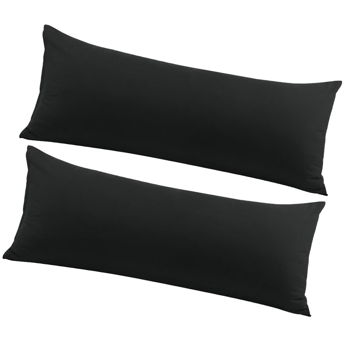 Unique Bargains 2 Packs Brushed Microfiber Body Pillowcase Black 20" x 60"