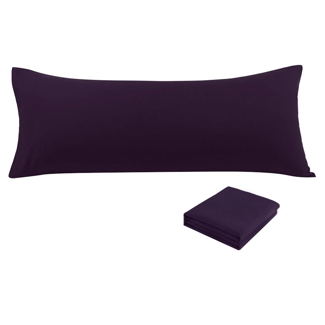Unique Bargains 2 Packs Microfiber Solid Body Pillow Cover Purple 20" x 60"