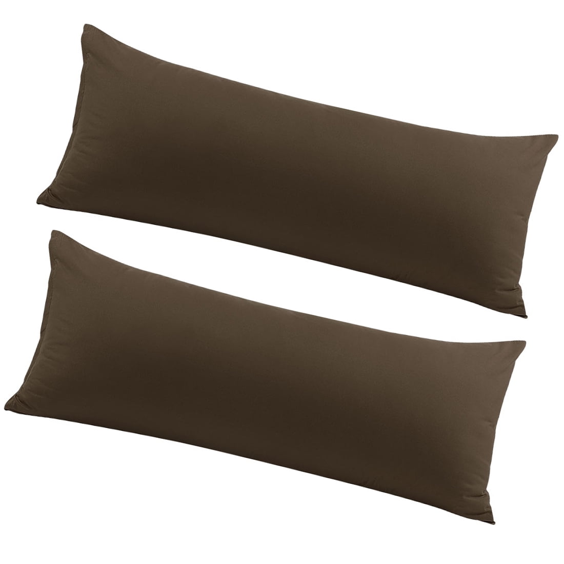 Unique Bargains 2 Packs Brushed Microfiber Body Pillowcase Brown 20" x 48"