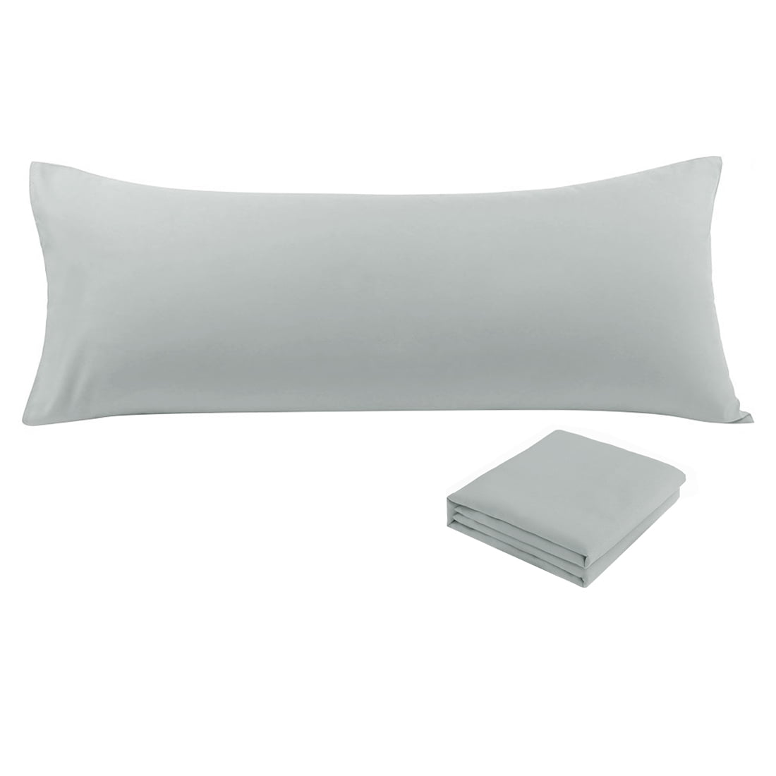 Unique Bargains 2 Packs Microfiber Solid Body Pillow Cover Light Grey 20" x 48"