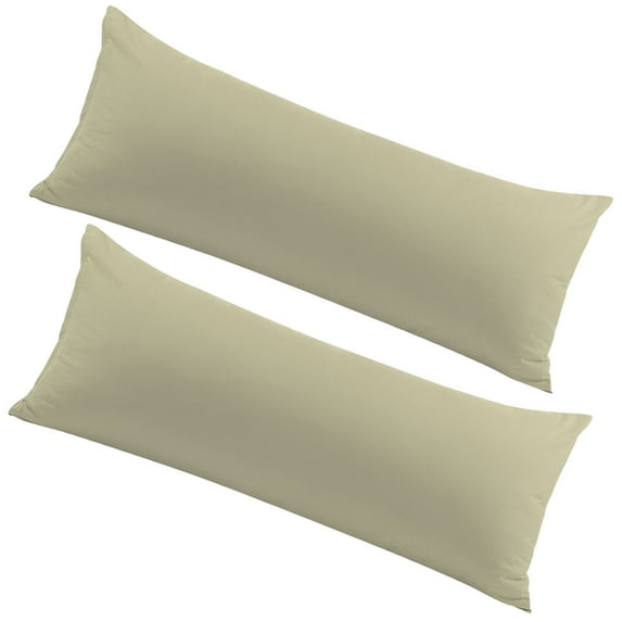 Unique Bargains 2 Packs Brushed Microfiber Body Pillowcase Khaki 20" x 48"
