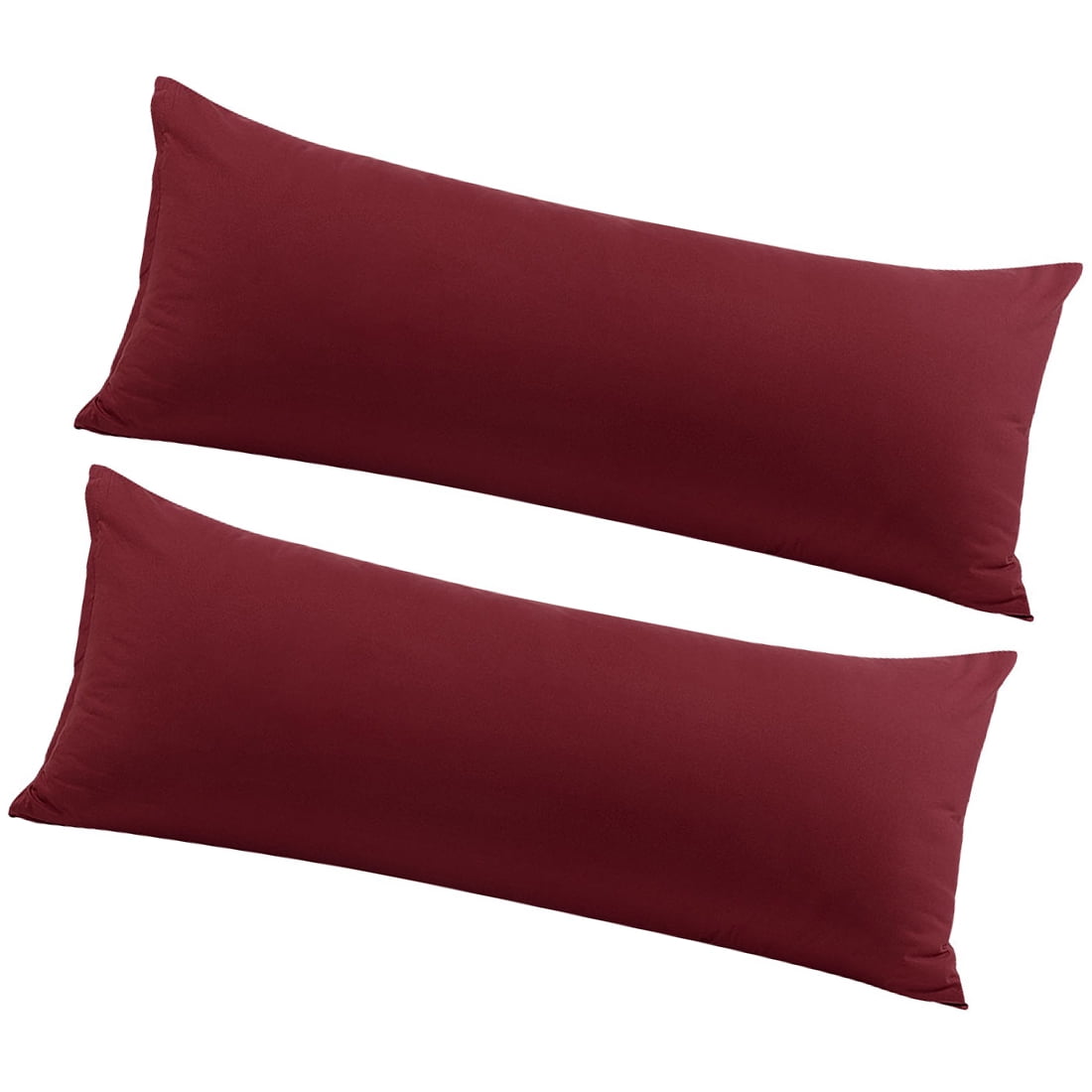 Unique Bargains 2 Packs Brushed Microfiber Body Pillowcase Burgundy 20" x 48"