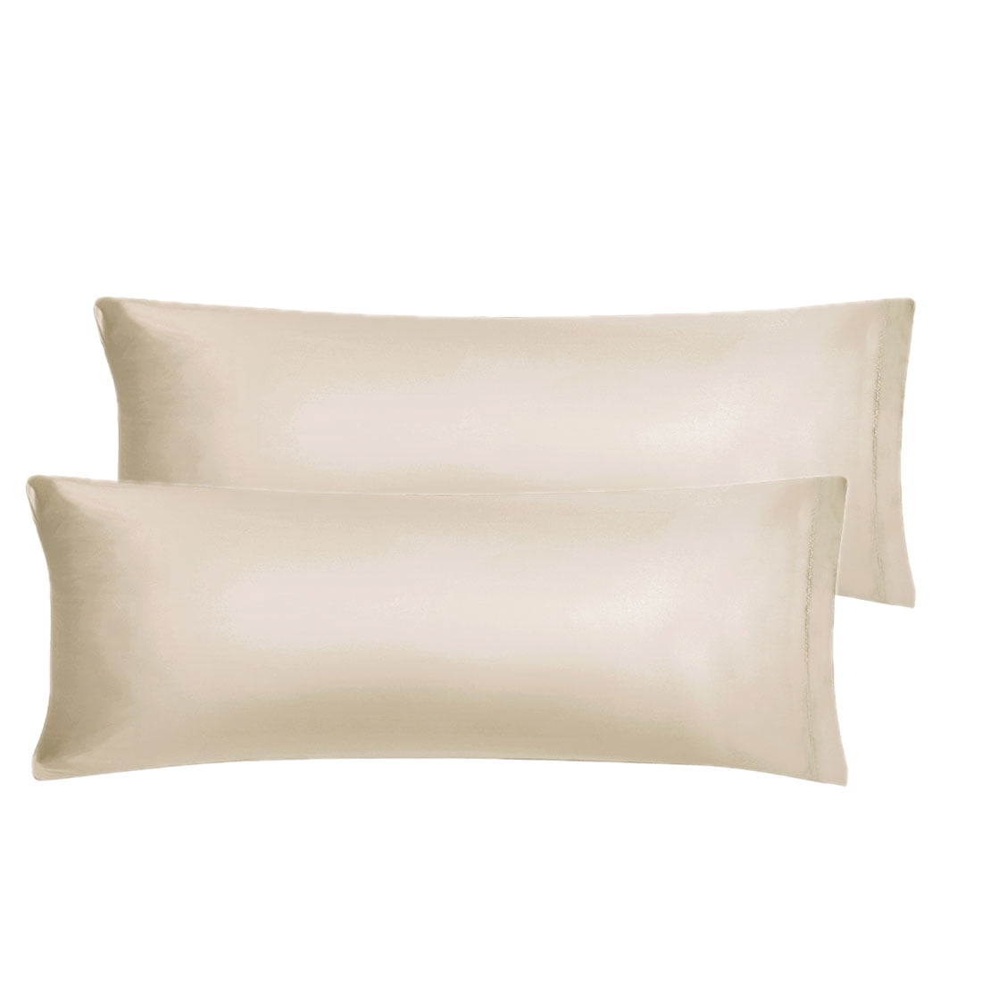 Unique Bargains 2 Pack Polyester Satin Body Pillow Cover 20" x 54" Taupe