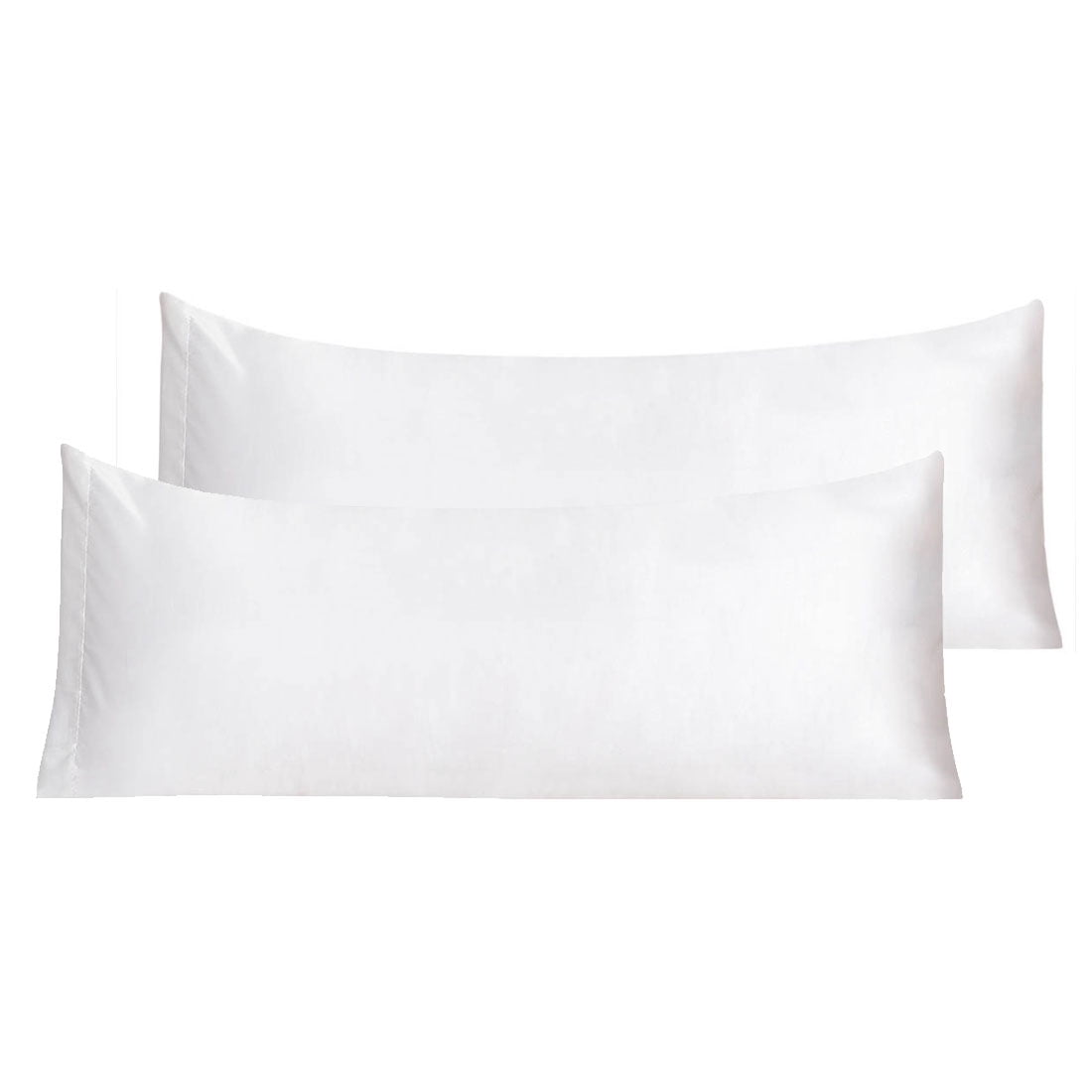 Unique Bargains 2 Pack Polyester Satin Body Pillow Cover 20" x 54" White