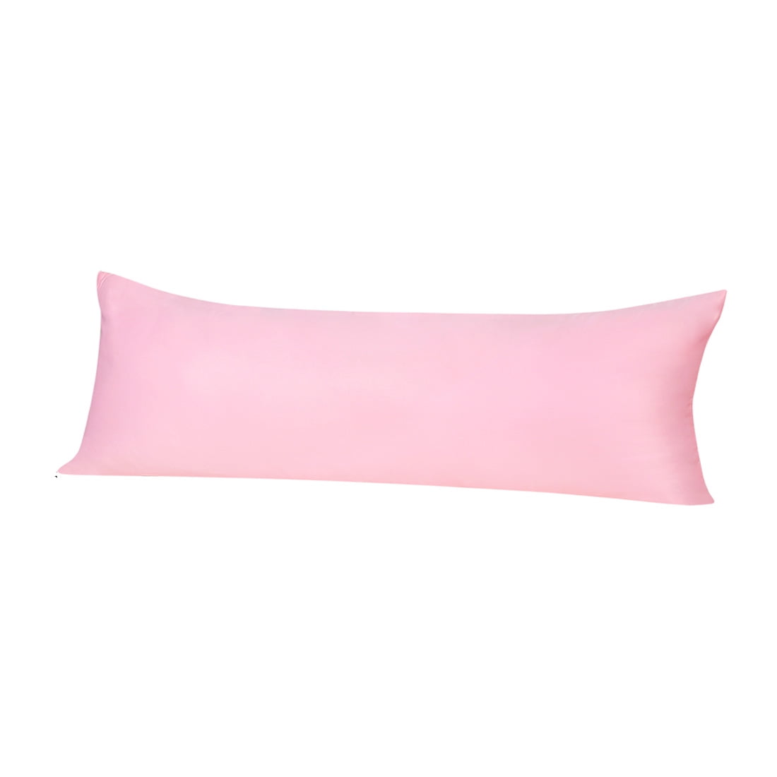 Unique Bargains Silky Satin Zippered Body Pillow Cover, 21" x 54", Peach