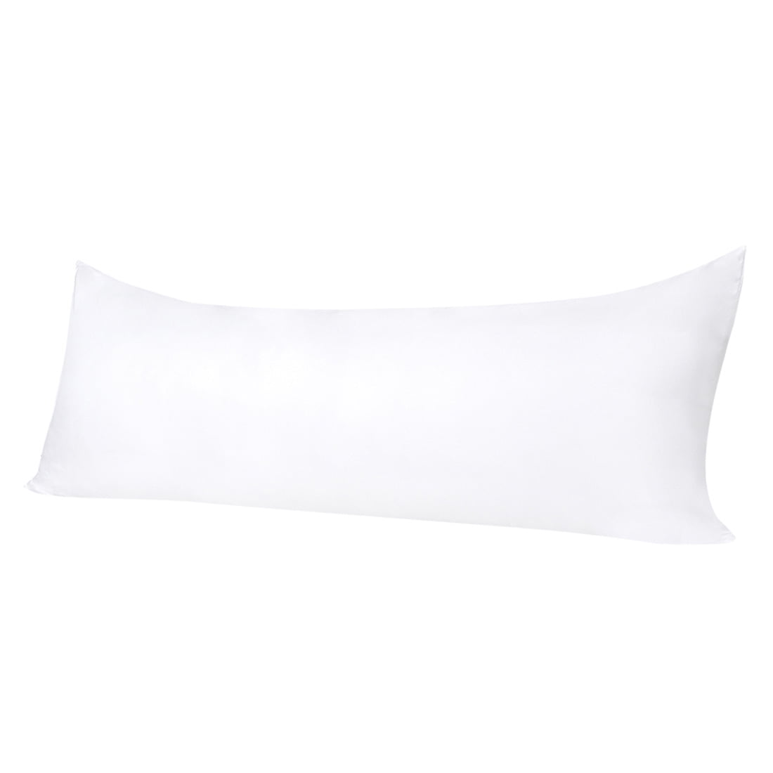 Unique Bargains Silky Satin Zippered Body Pillow Cover, 21" x 72", White