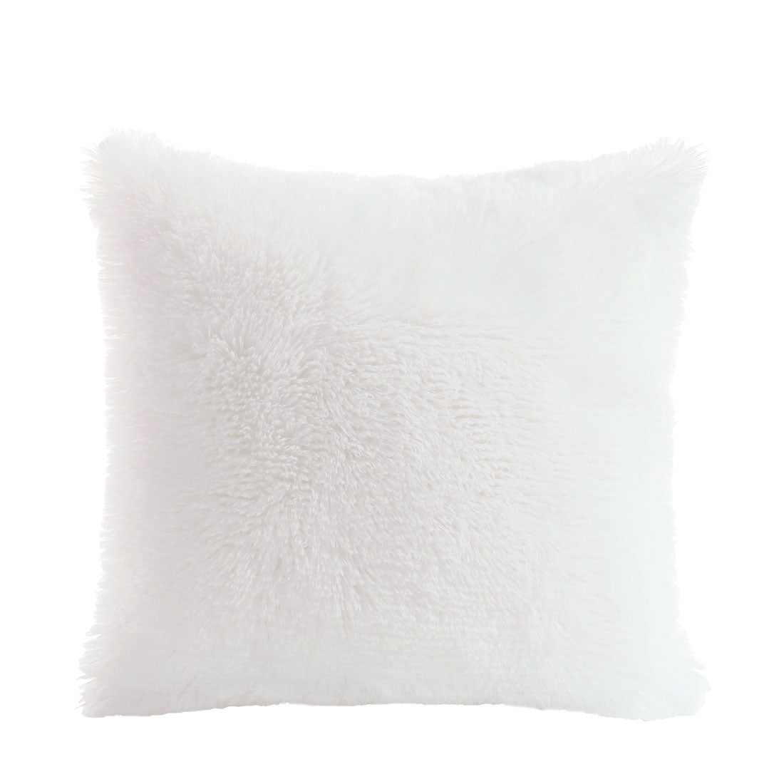 Unique Bargains Solid Sofa Luxury Square Decorative Throw Pillow Cover, 24  x 24, Snow White 
