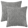 thumbnail image 1 of Unique Bargains Solid Striped Soft Sofa Decorative Pillow Covers (2 Count) Light Gray 20" x 20", 1 of 6