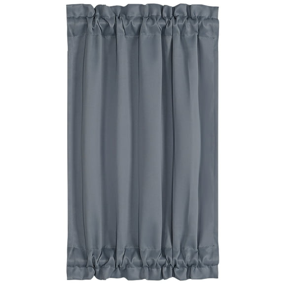 Unique Bargains Solid Window French Door Curtain Panel Dark Gray 25" x 40"
