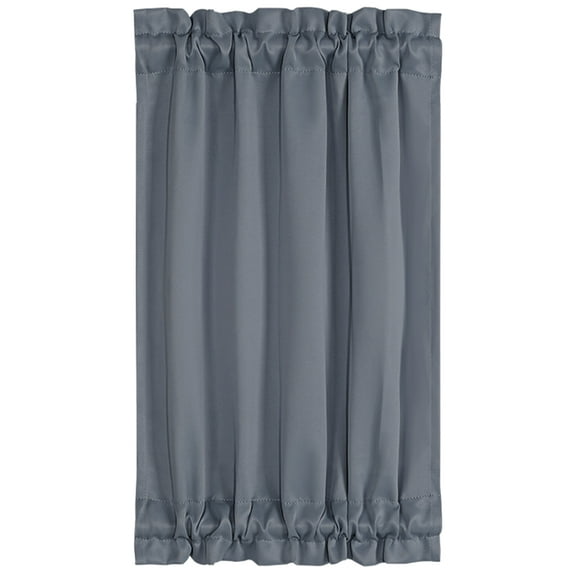 Unique Bargains Solid Window French Door Curtain Panel Dark Gray 25" x 40"