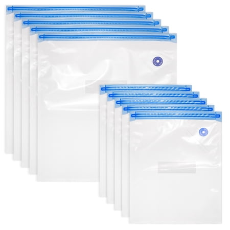 Unique Bargains Sous Vide Bags10PCS, Vacuum Food Sealer Bags With Air Valve Food Storage Bag 28cm x 22cm,34cm x 30cm
