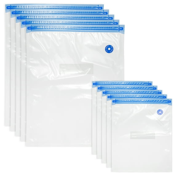 Unique Bargains Sous Vide Bags10PCS, Vacuum Food Sealer Bags With Air Valve Food Storage Bag 28cm x 22cm,50cm x 35cm