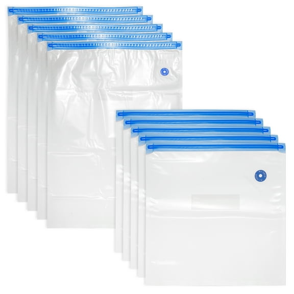 Unique Bargains Sous Vide Bags10PCS, Vacuum Food Sealer Bags With Air Valve Food Storage Bag 28cm x 26cm,34cm x 26cm