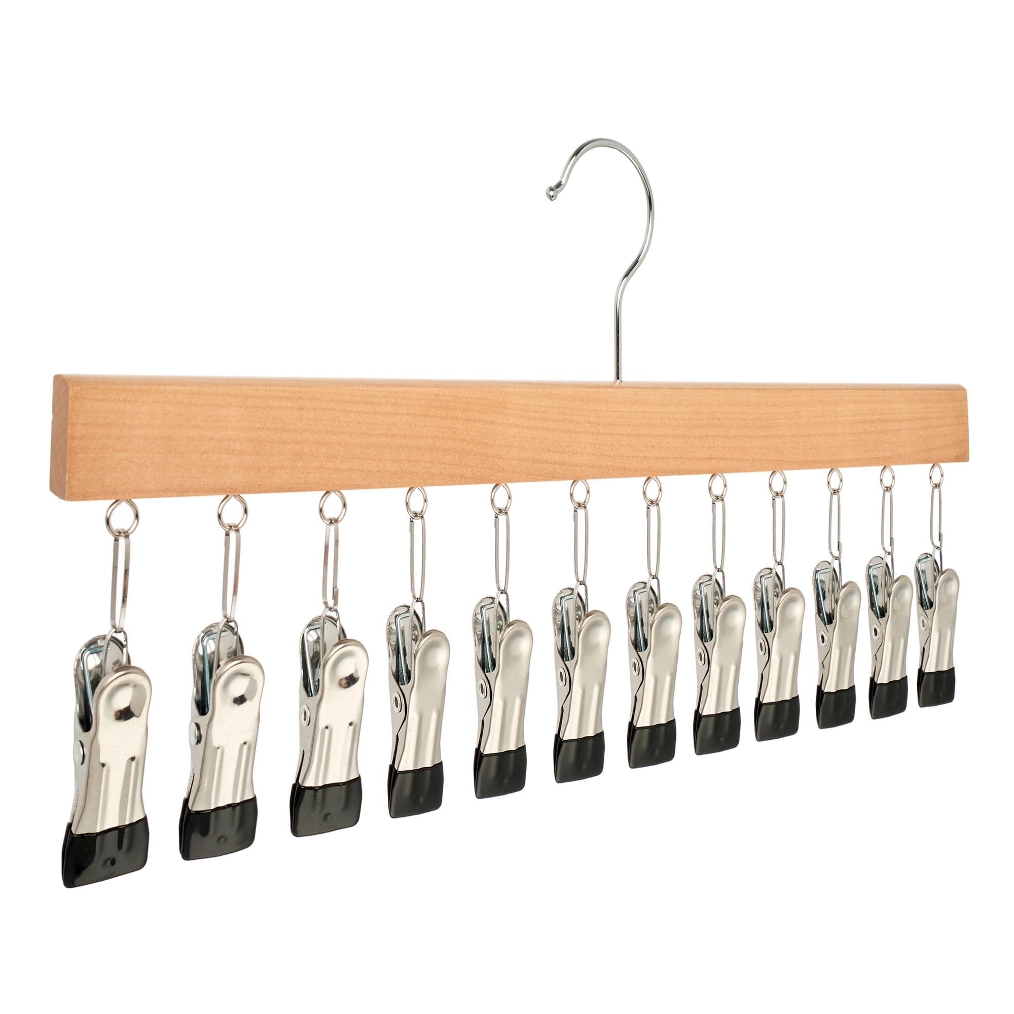 Unique Bargains Space Saving Wood Hat Hangers With 12 Hooks Natural