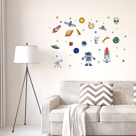 Unique Bargains Space Travel Peel and Stick Wall Decals Sticker Perfect Decoration Living Room Bedroom