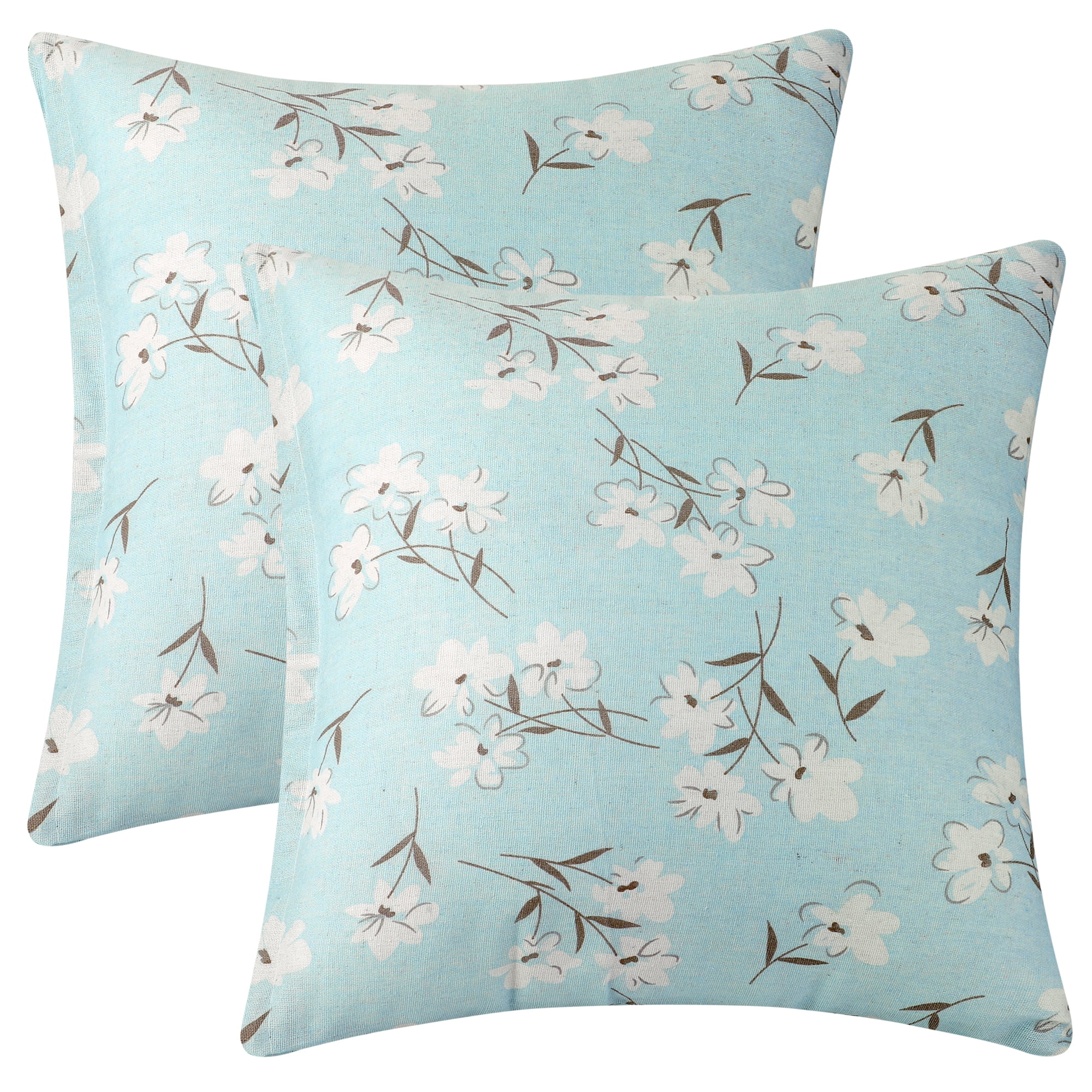 Unique Bargains Spandex Soft Home Decor Throw Decorative Pillow Covers (2 Count) Magnolia 16" x 16"