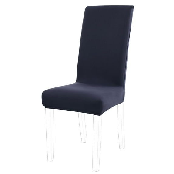 Unique Bargains Spandex Solid Dining Chair Covers Protector Slipcovers Dark Blue 6 Pcs
