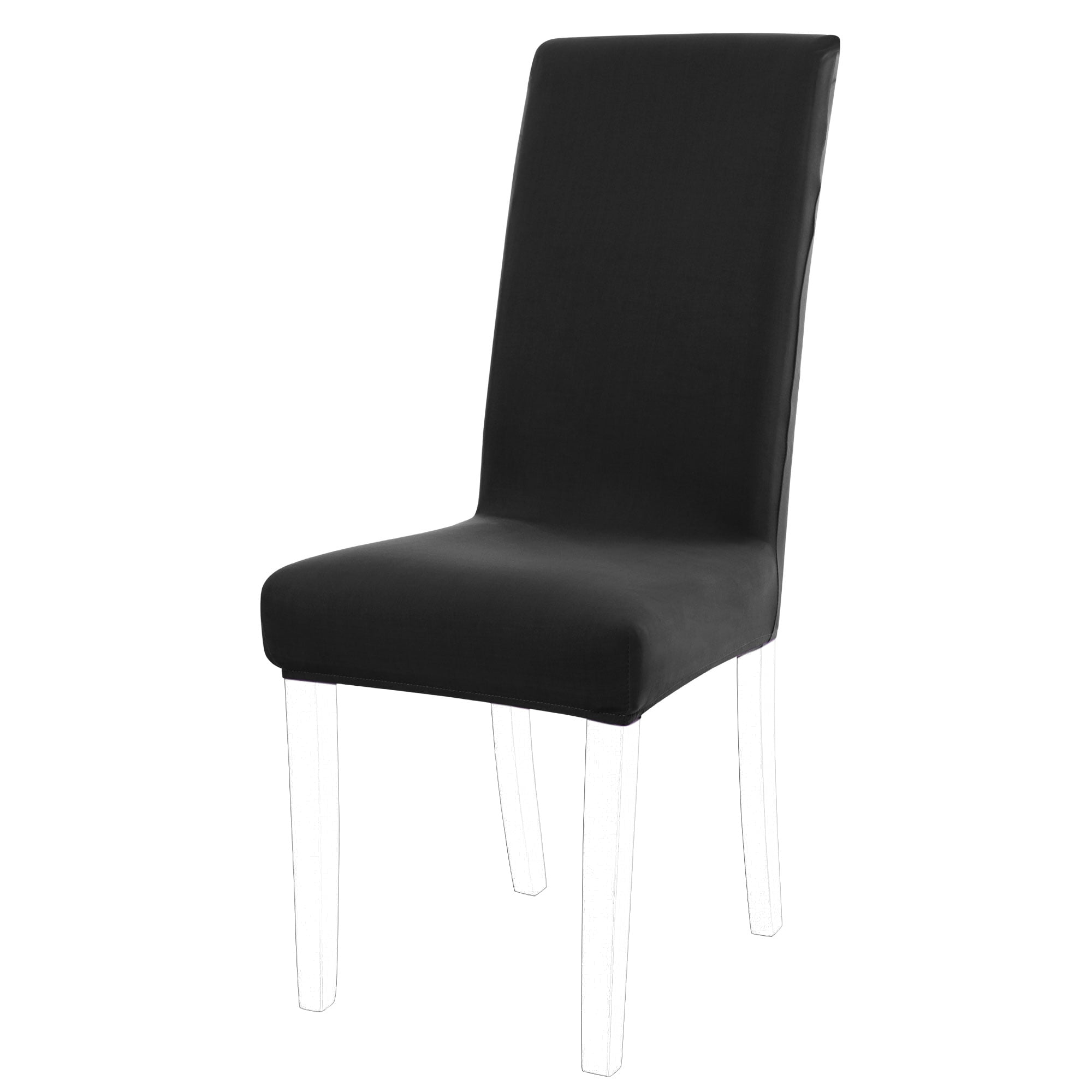 Unique Bargains Spandex Solid  Dining Chair Covers Protector Slipcovers Black 2 Pcs