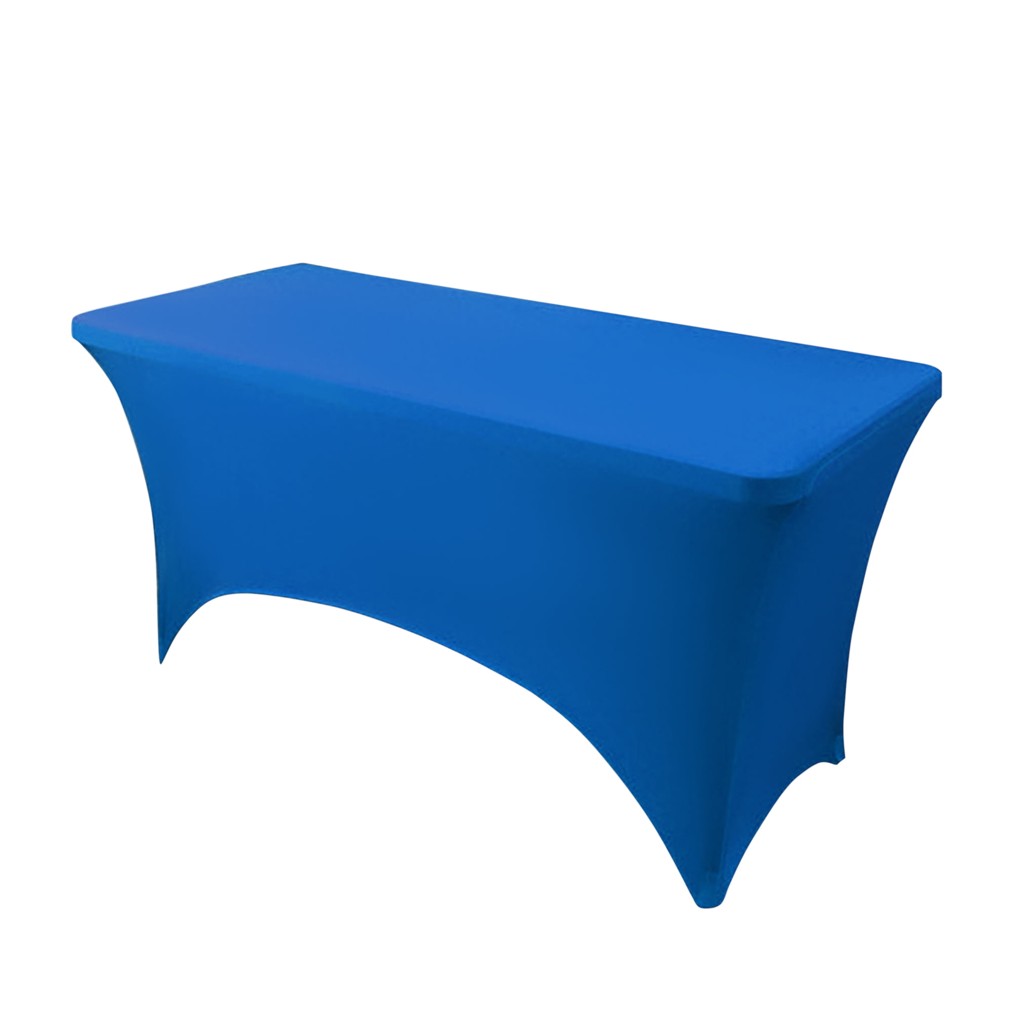Unique Bargains Spandex Tablecloth 1 Pack Table Cover for 4 Foot Table Blue 8FT