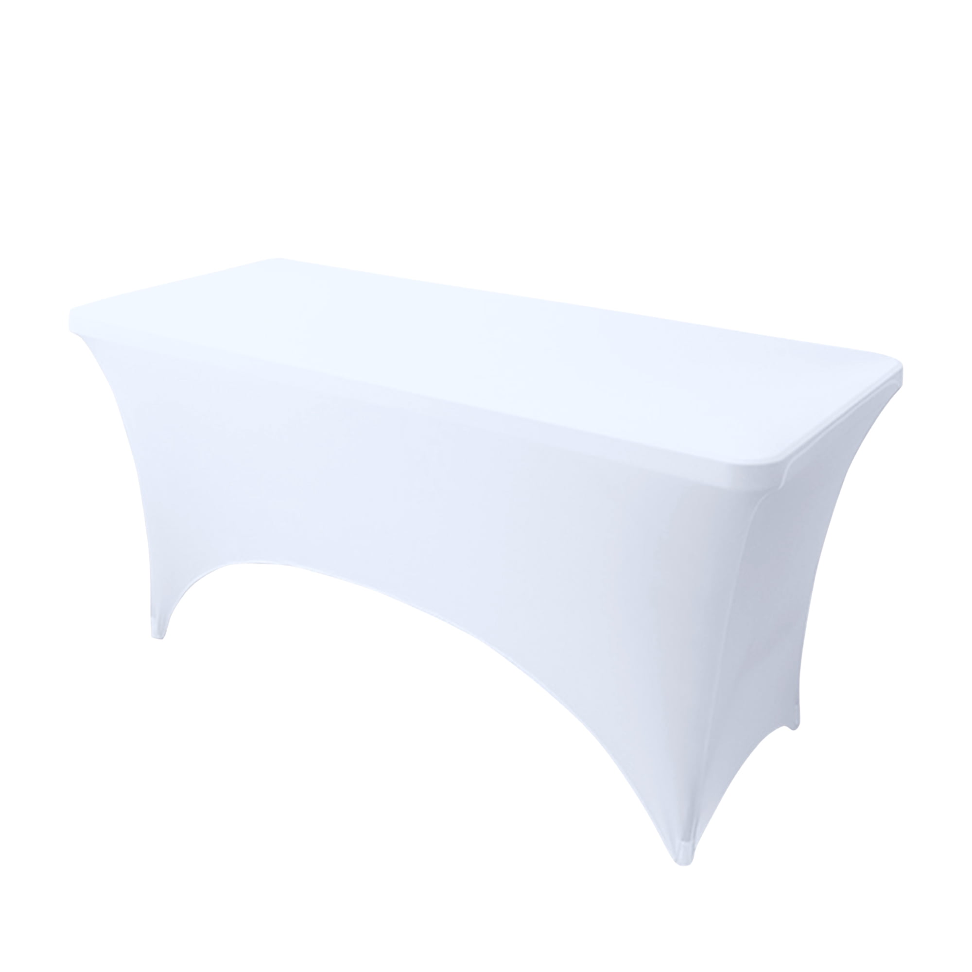 Unique Bargains Spandex Tablecloth 1 Pack Table Cover for 4 Foot Table White 4FT