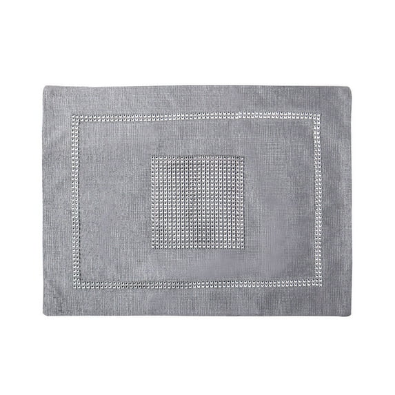 Unique Bargains Sparkle Luxury Velvet Table Runner Cushion Cover Placemat Gray