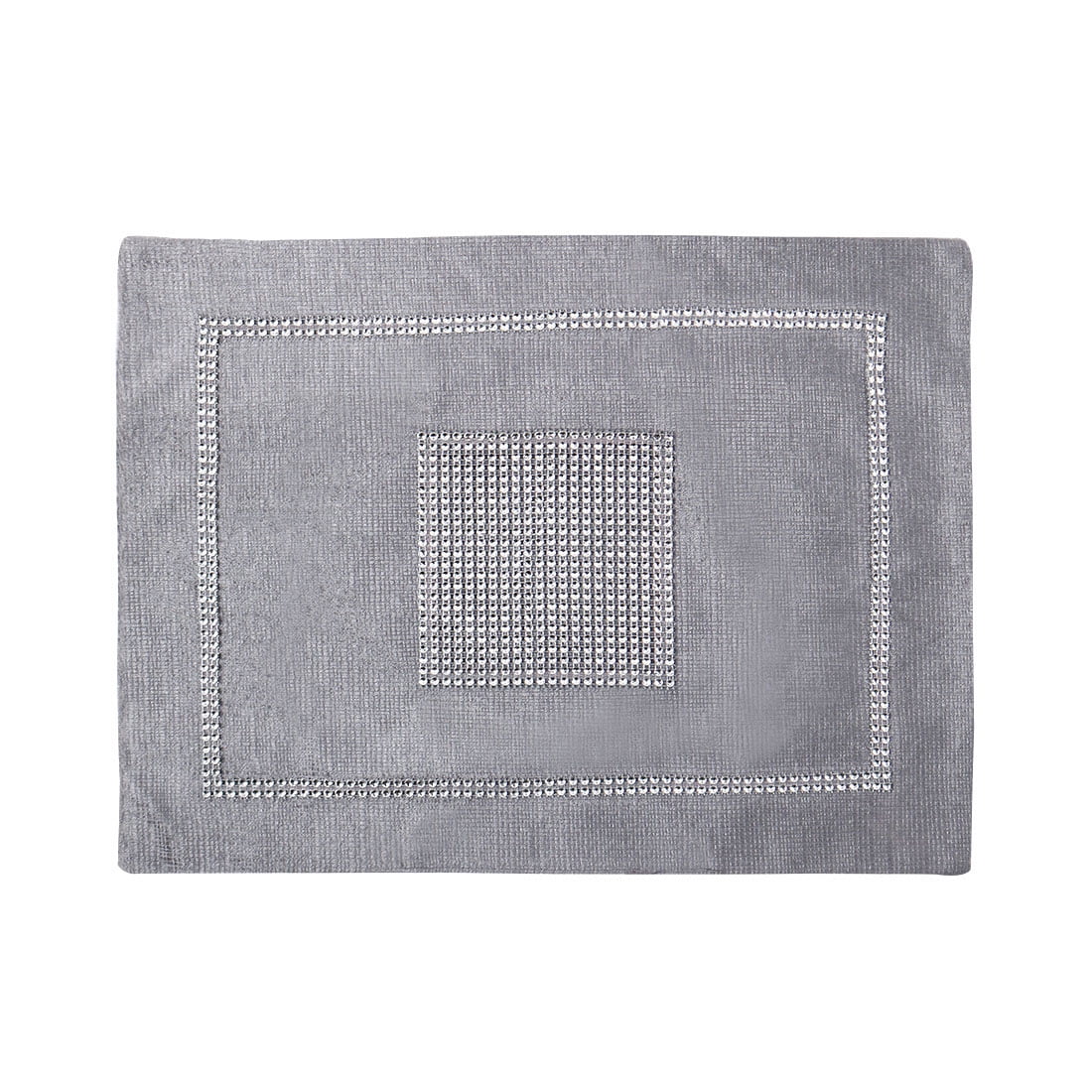 Unique Bargains Sparkle Luxury Velvet Table Runner Cushion Cover Placemat Gray