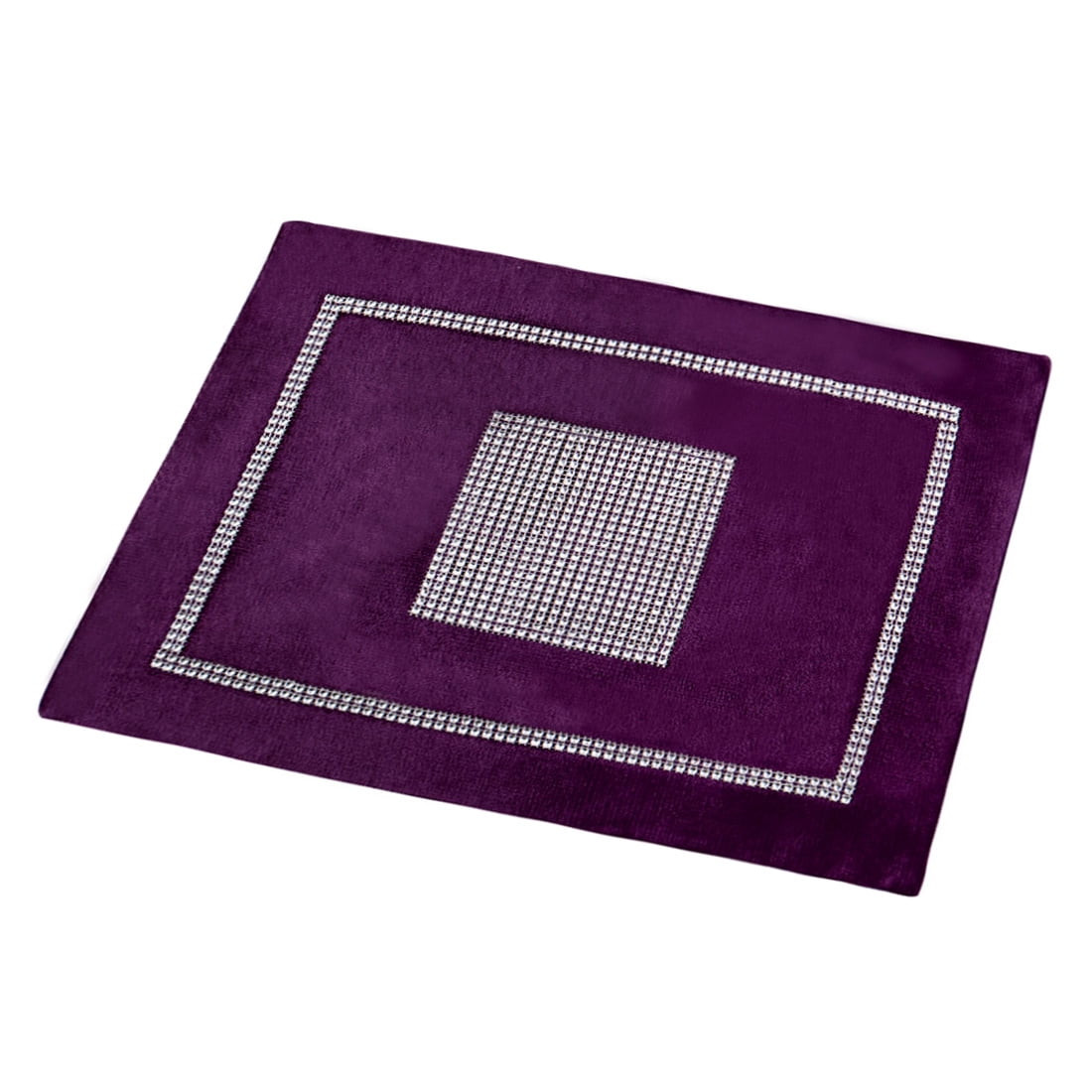 Unique Bargains Sparkle Luxury Velvet Table Runner Cushion Cover Placemat Purple