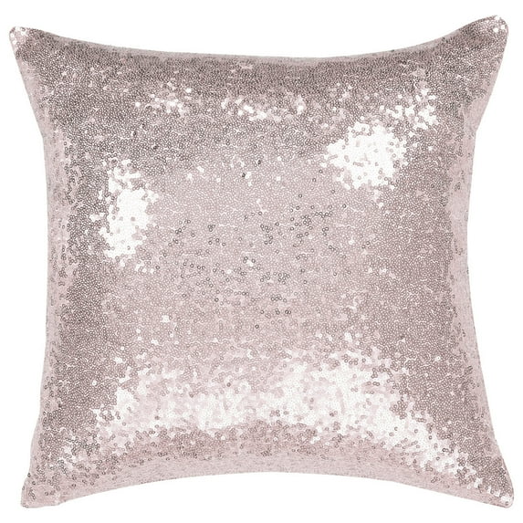 Unique Bargains Sparkling Sequin Decorative Throw Pillow Cover 16" x 16" Rose Gold
