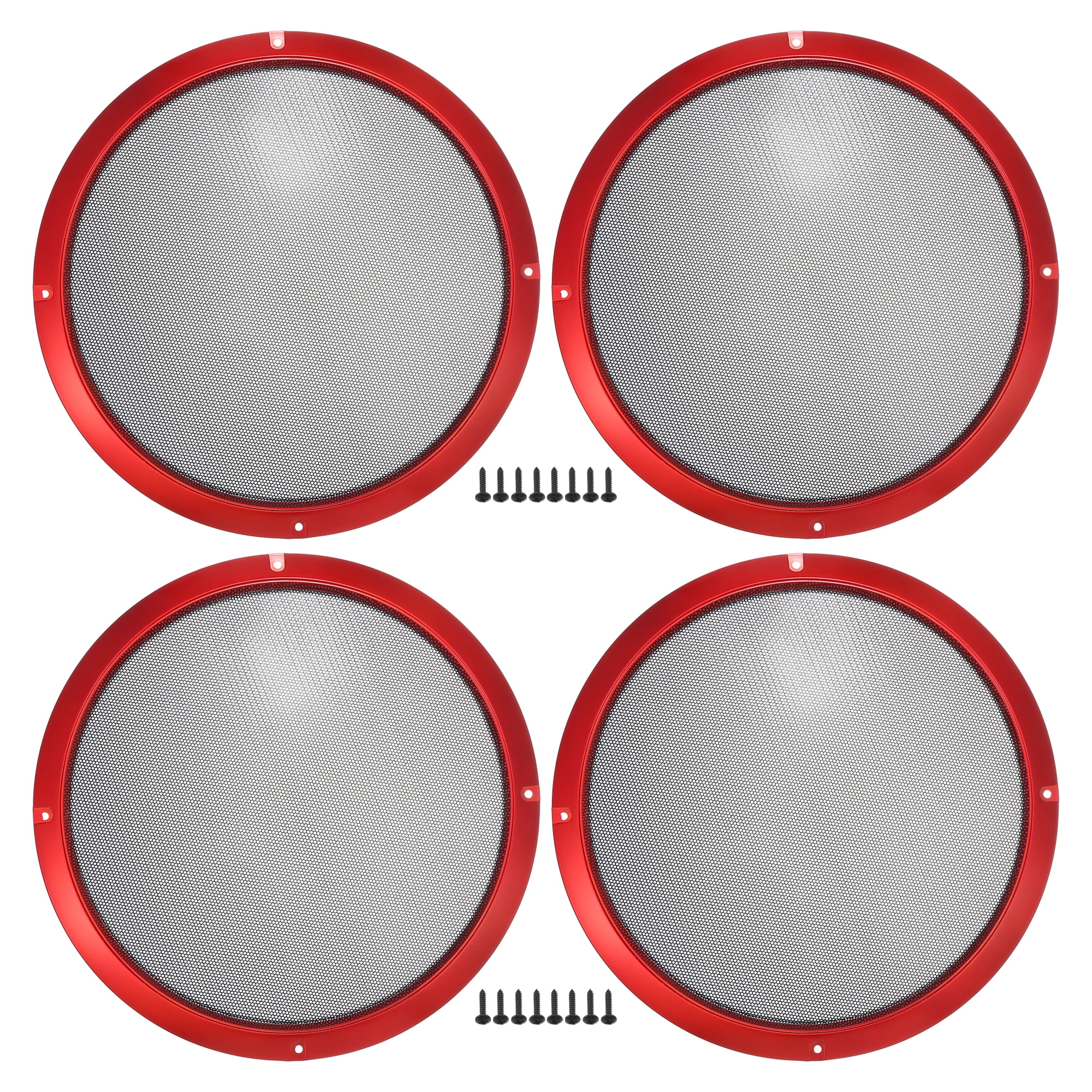Unique Bargains Speaker Grills Cover Round Audio Speaker Subwoofer Protector Case Red 10"