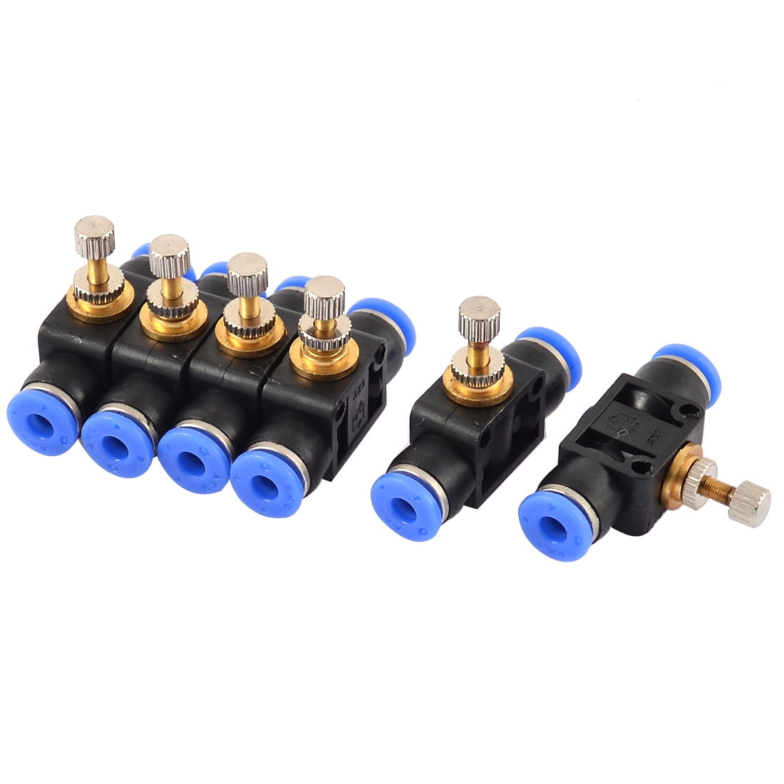 Unique Bargains Speed Controller Valve Pneumatic Quick Fittings 4mm Connecting 6pcs