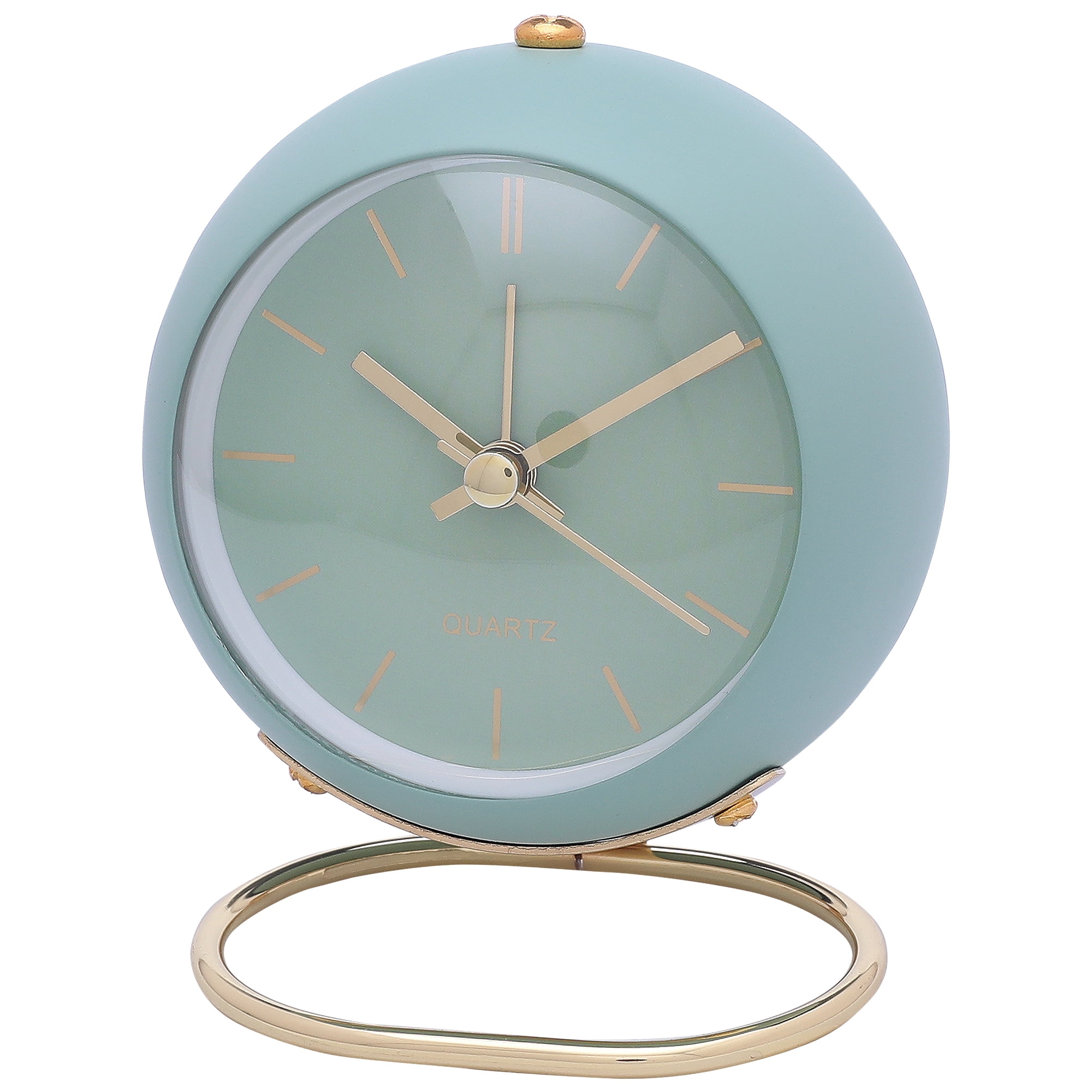 Unique Bargains Spherical Mechanical Alarm Clock Green 4.1"L x 2.5"W x 3.5"H