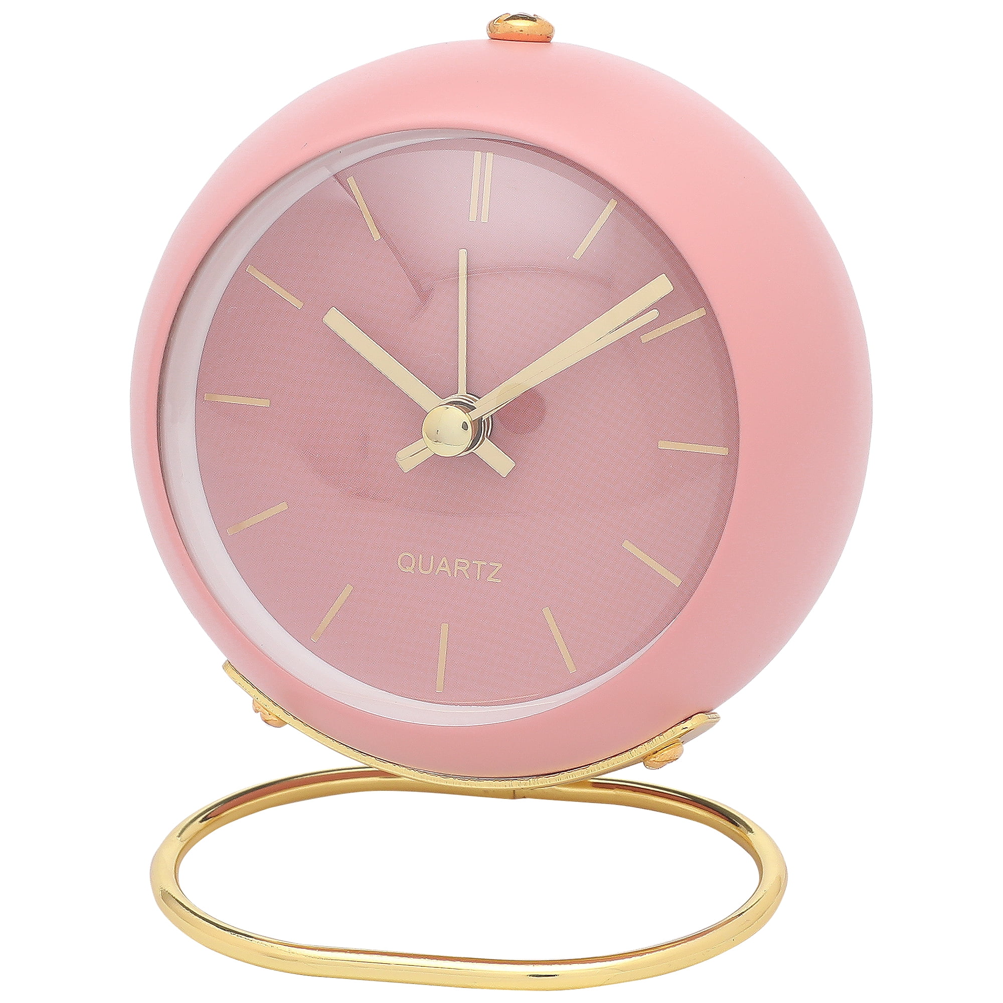 Unique Bargains Spherical Mechanical Alarm Clock Pink 4.1"L x 2.5"W x 3.5"H