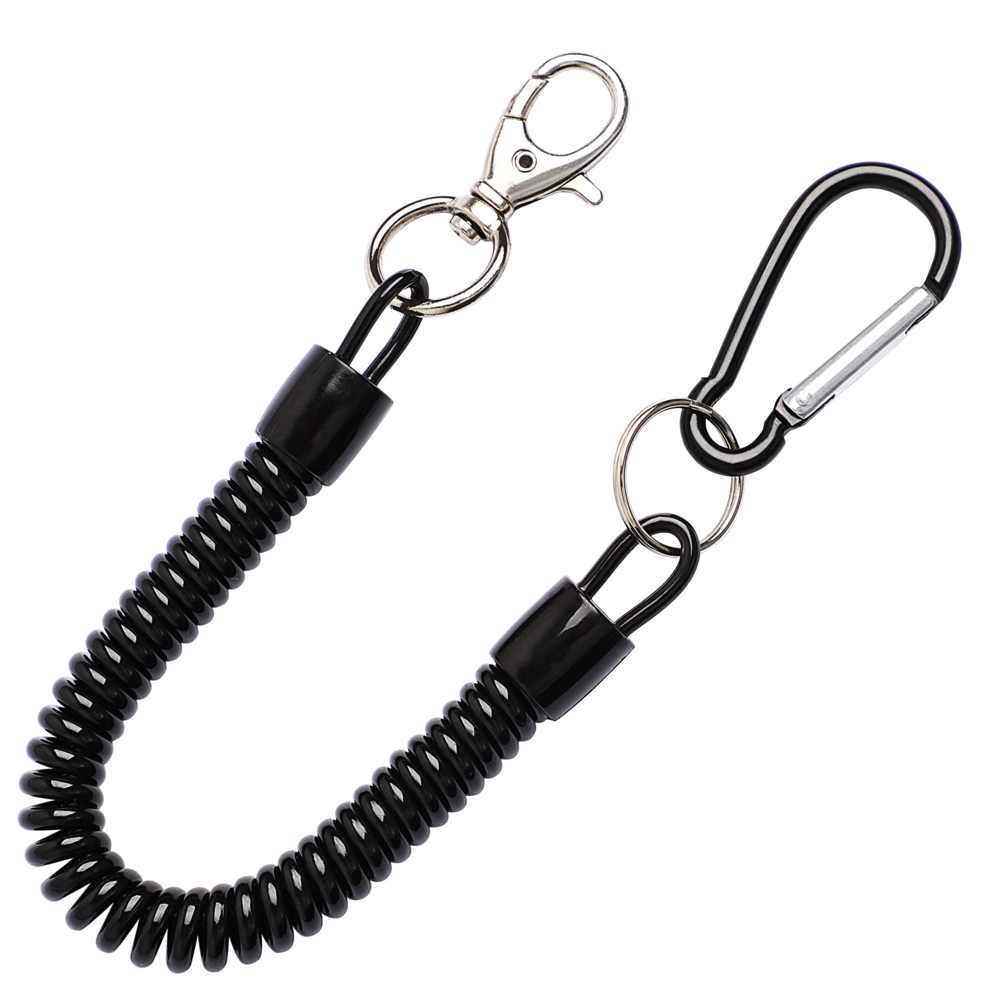 Unique Bargains Spiral Fishing Lanyard Retractable Spring Coiled Cord Keychain for Fishing