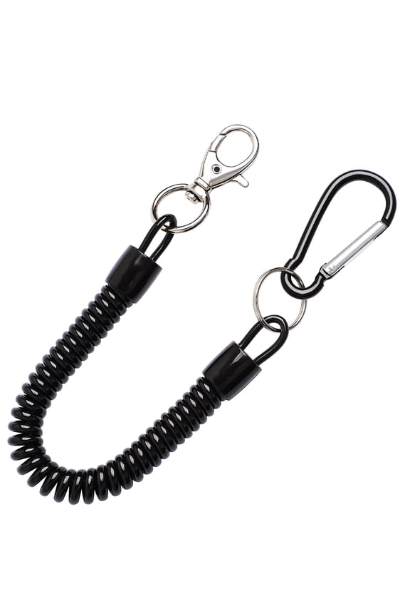Spiral Fishing Lanyard Retractable Spring Coiled Cord Keychain for Fishing