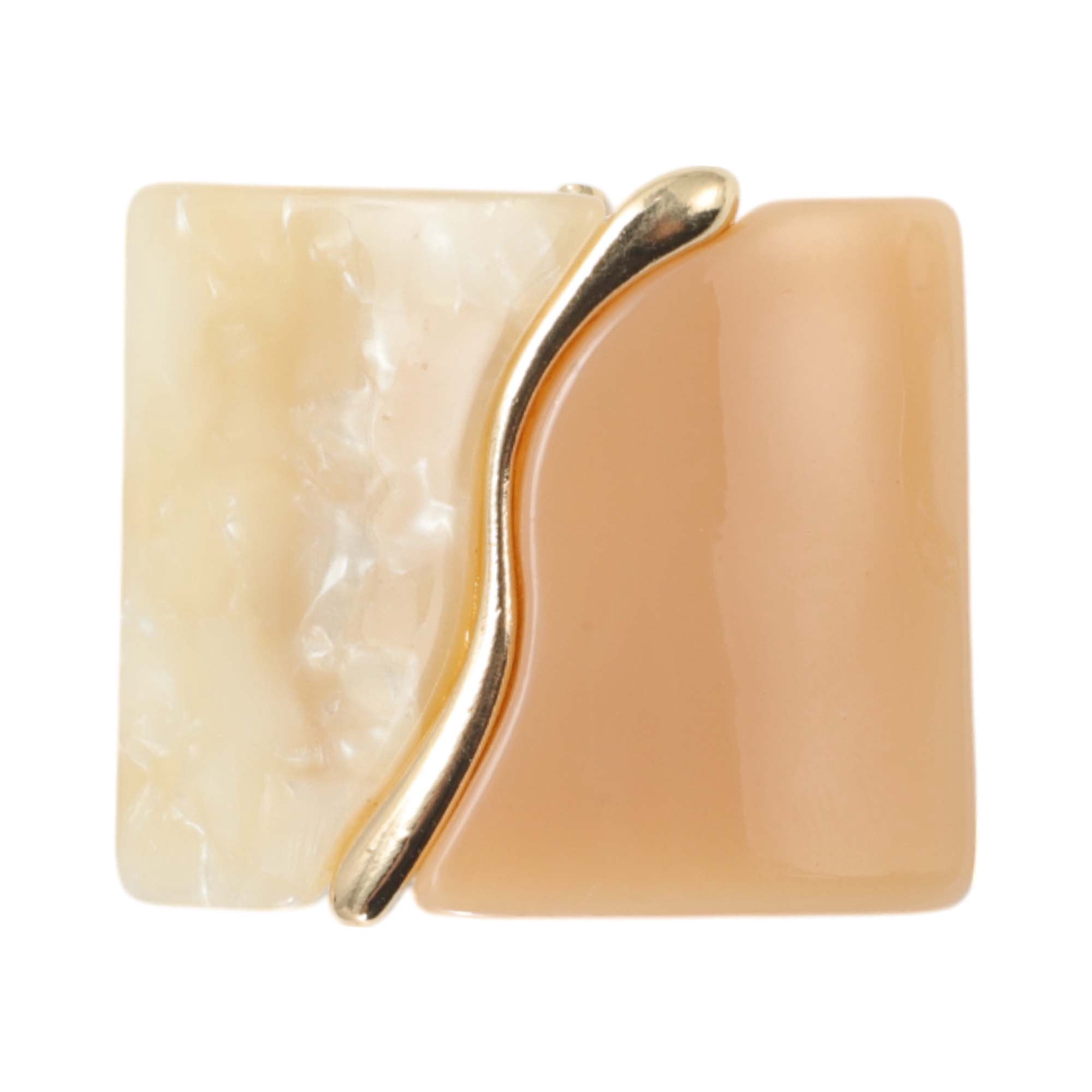 Unique Bargains Splicing Ponytail Buckle Hair Clip for Women 1 Pc Gold Tone, Apricot