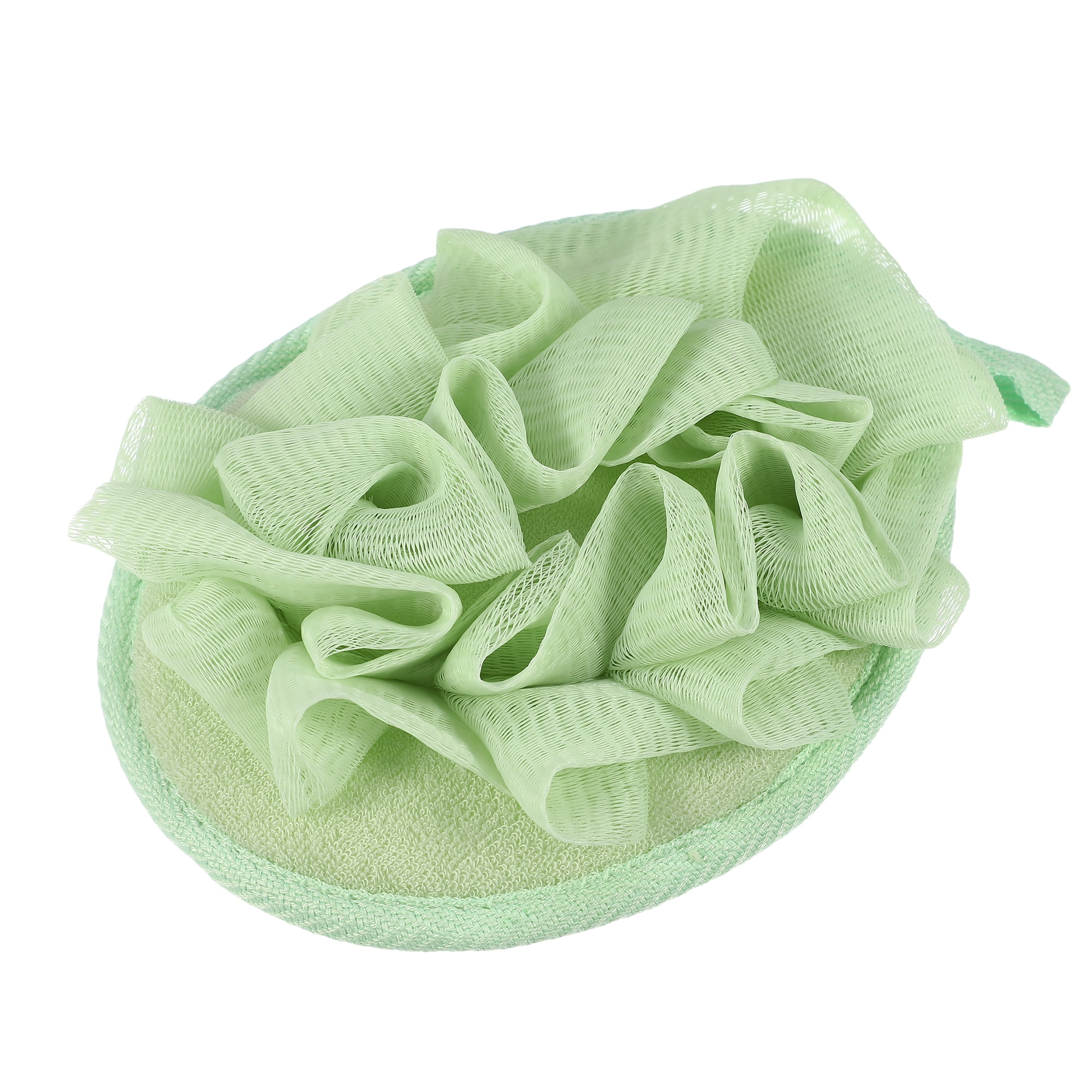 Unique Bargains Sponge Mesh Gloves with Flower Bath Ball Green