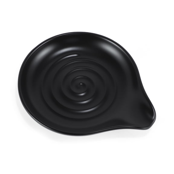 Unique Bargains Spoon Rest Porcelain Spoon Holder for Stove Top 5 Inch Heat-Resistant Cooking Spoon Rest for Kitchen Counter Decor and Accessories Black