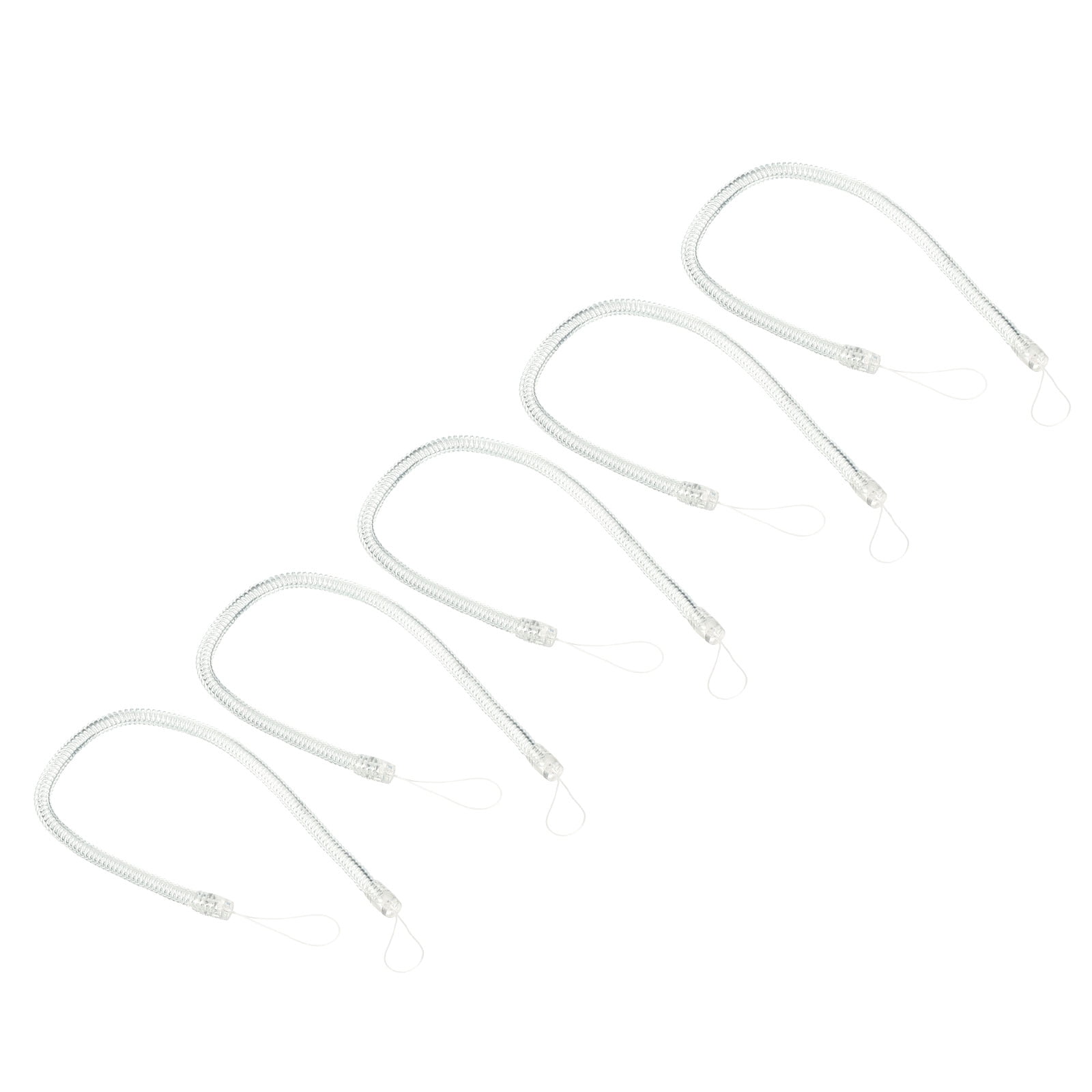 Unique Bargains Spring Coil Strap Spiral Stretchy Key Holder Stylus Lanyard Cord Clear