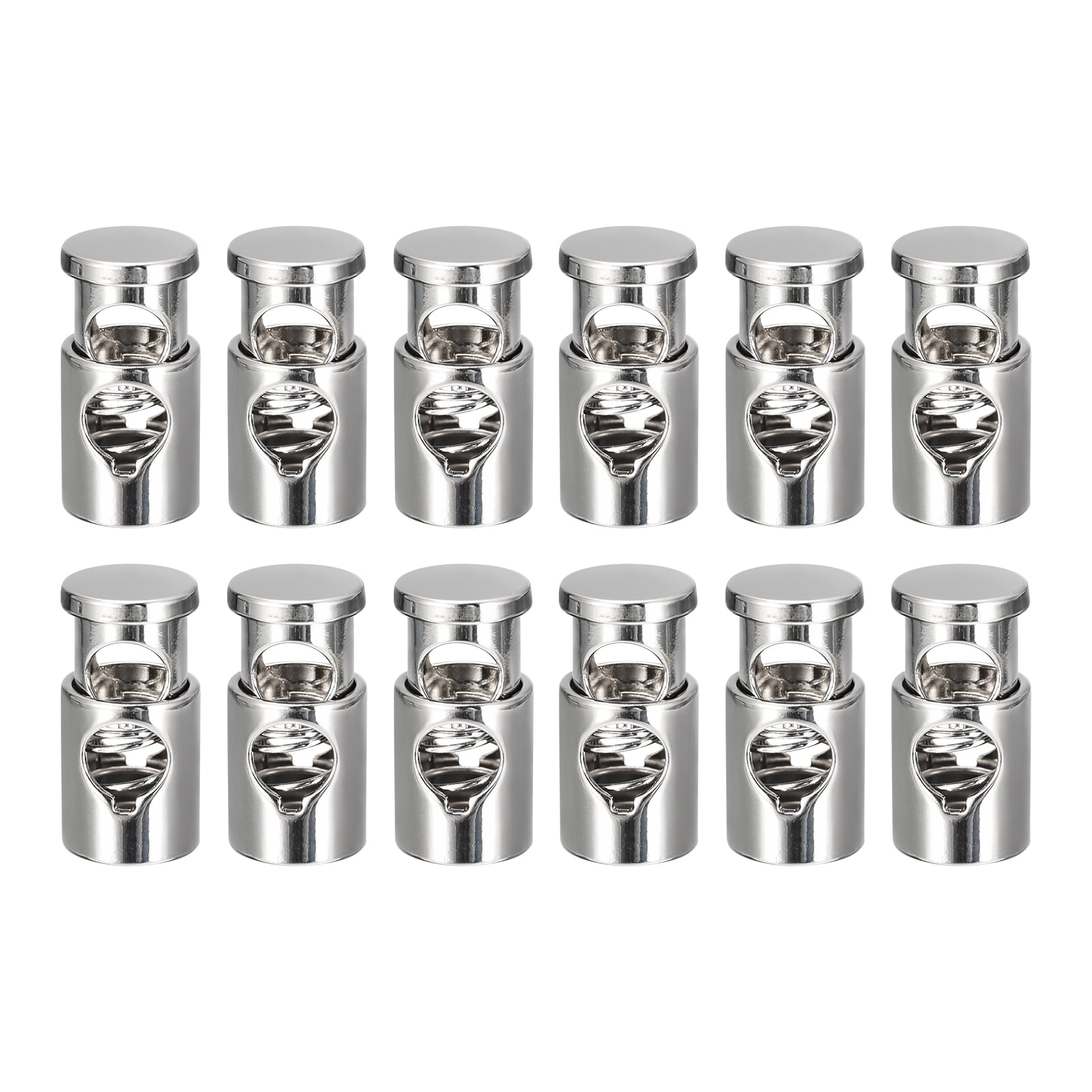 Unique Bargains Spring Stopper Fastener Slider Toggles White Nickel 6.5mm