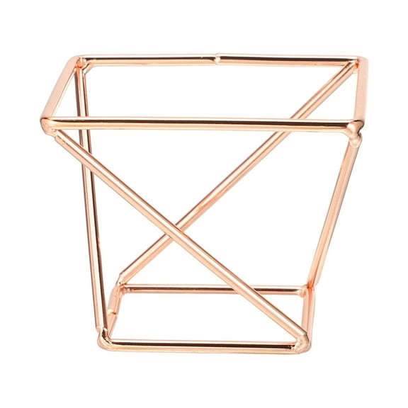 Unique Bargains Square Beauty Egg Holder Drying Stand Cosmetic Egg Holder Metal Sponge Egg Case Rose Gold Tone