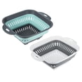 thumbnail image 1 of Unique Bargains Square Collapsible Silicone Colander with Handle Gray,Green, 1 of 6