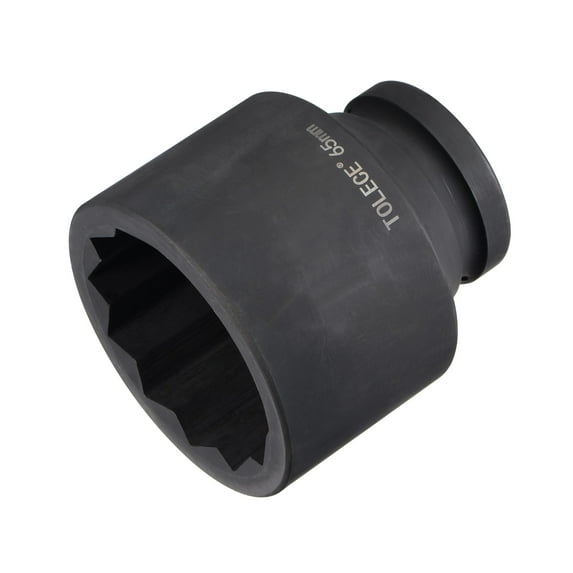 Unique Bargains Square Drive 12-Point Impact Socket, Chrome-Moly Steel, Standard Metric Sizes mm 65