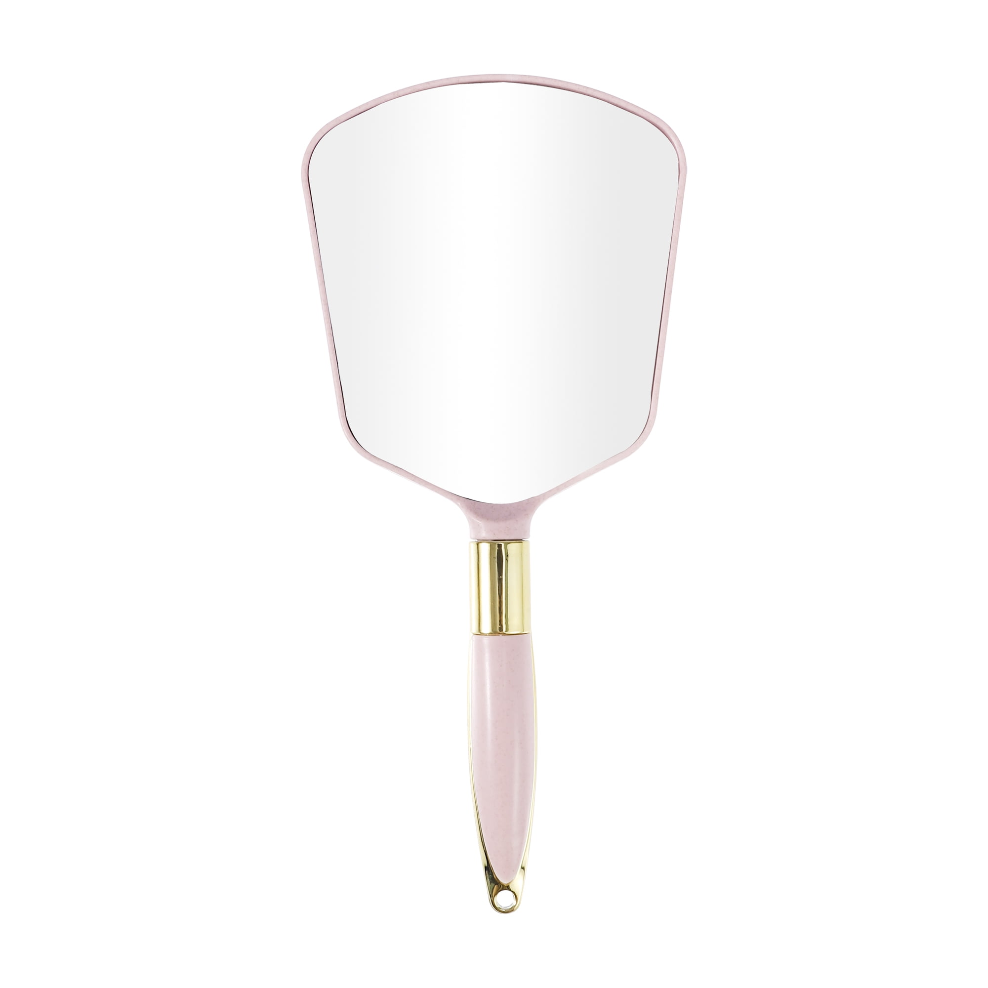 Unique Bargains Square Handheld Mirror with Handle for Women 4.3" W x 9.5" L Pink