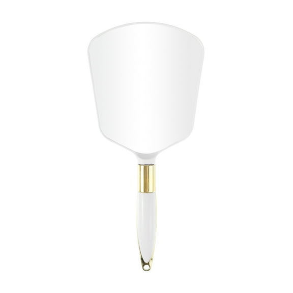 Unique Bargains Square Handheld Mirror with Handle for Women 4.3" W x 9.5" L White