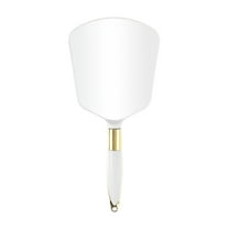 Unique Bargains Square Handheld Mirror with Handle for Women 4.3" W x 9.5" L White